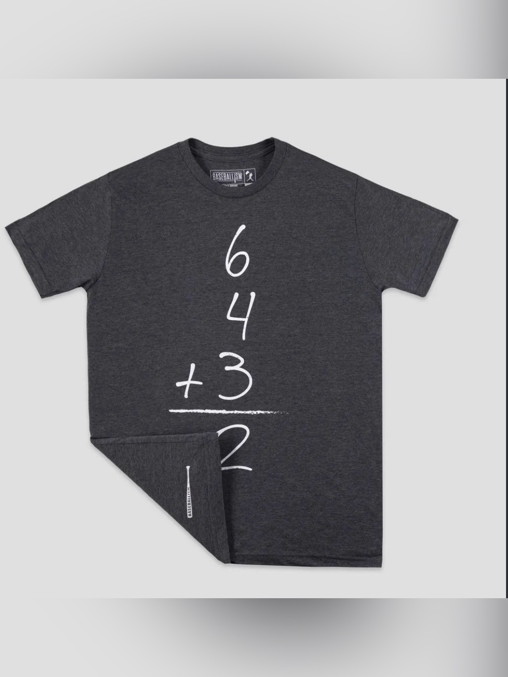 Baseballism "6432" T-Shirt Gray Adult Size Small